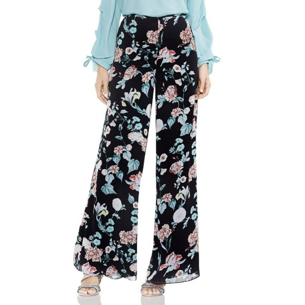 Vince‎ Camuto Floral Garden Palazzo Wide Leg Pants Lined Size 10